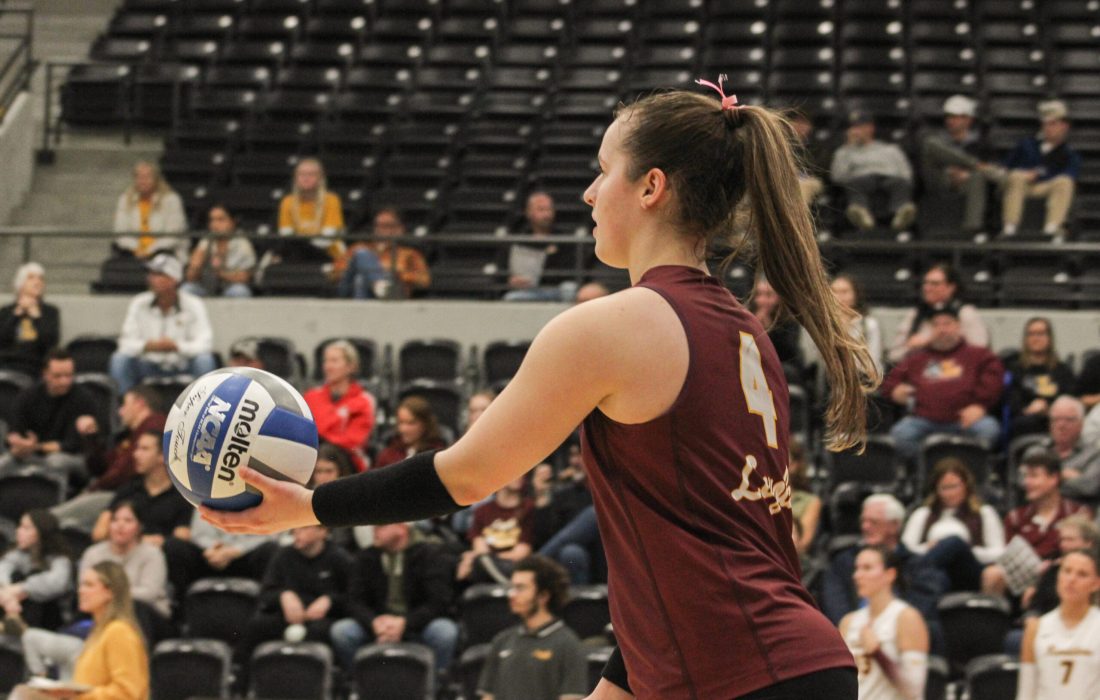 First year libero Sam Falk recorded 10 assists and 10 digs in the win (Bella Adams | The Phoenix).