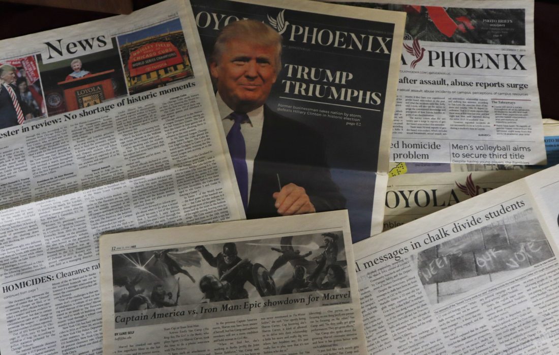 2015-2016 Editor in Chief Marissa Boulanger established a magazine-like feel for The Phoenix's print issues. (Allison Treanor | The Phoenix)