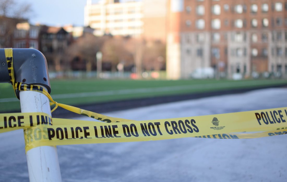 Police tape is strung in front of Sean Earl Field. (The Phoenix Staff | The Phoenix)