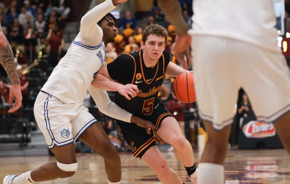 Glazkov drives towards the net through Saint Louis defense. (George Spivey | The Phoenix)
