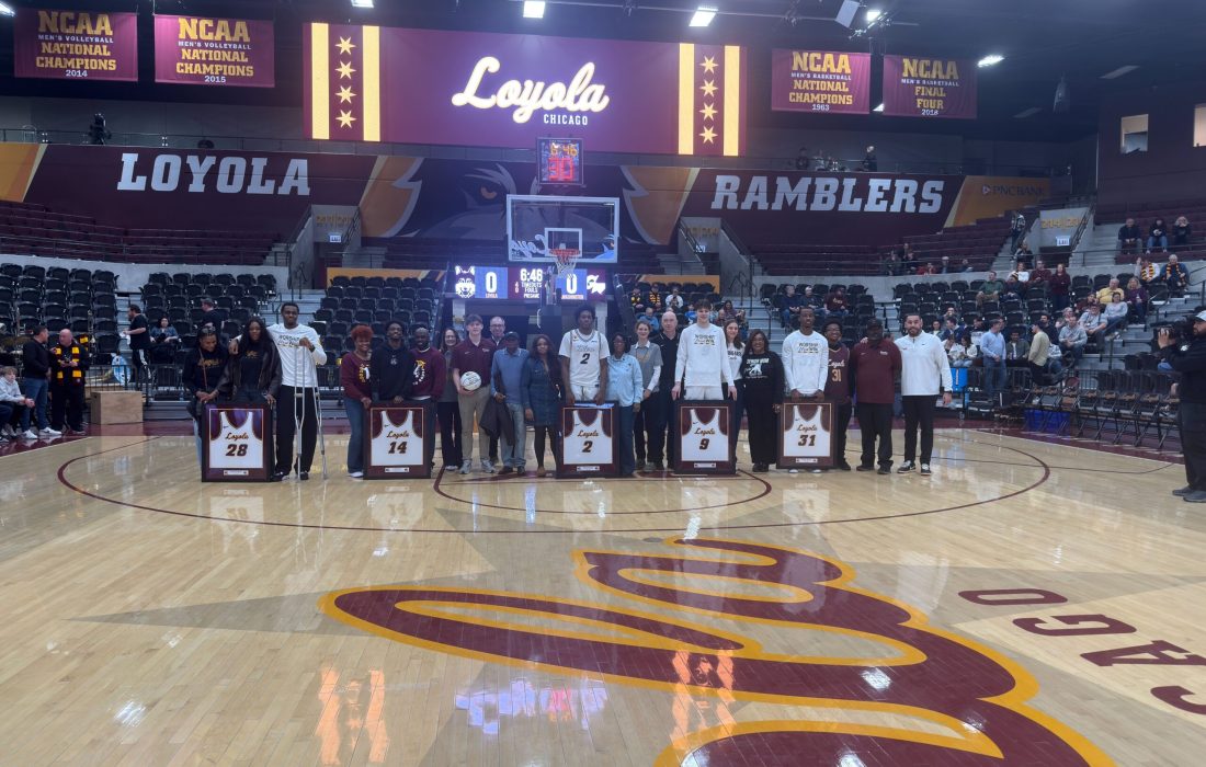 The graduating Ramblers during the Senior Night ceremony. (Andi Revesz | The Phoenix)