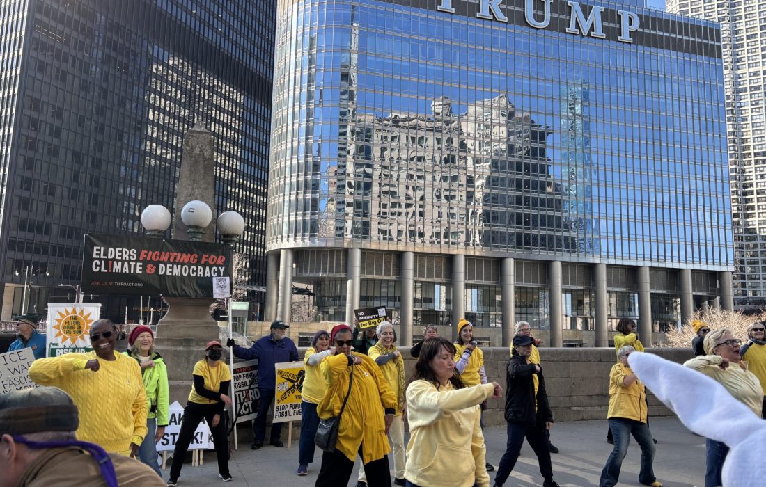 Members of Third Act protested at the No Kings demonstration on March 28. (Julia Pentasuglio | The Phoenix)