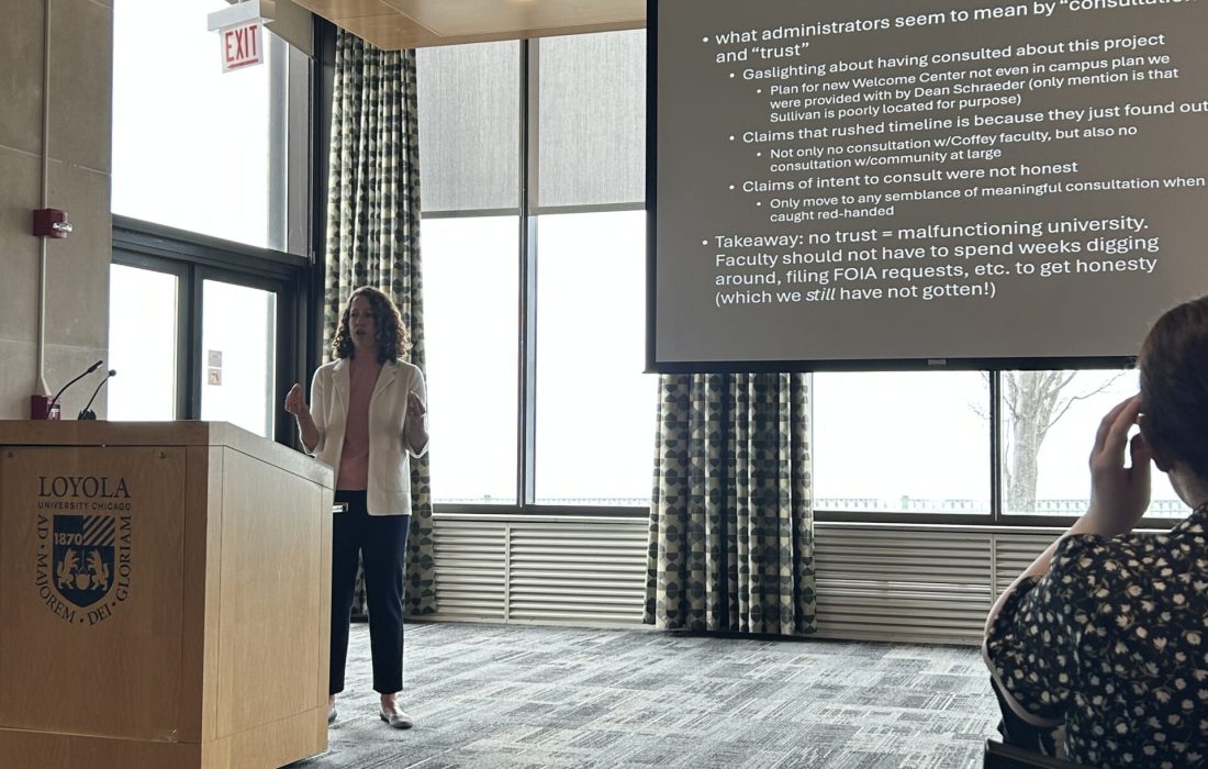 Approximately 50 members of faculty were present at the meeting. (Abby Nyce / The Phoenix)