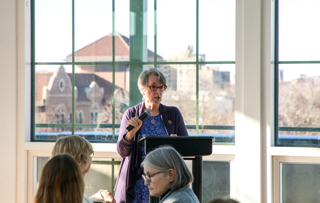 WSGS Director Betsy Jones Hemenway introduced several speakers at the event. (Katrina De Guzman/The Phoenix)