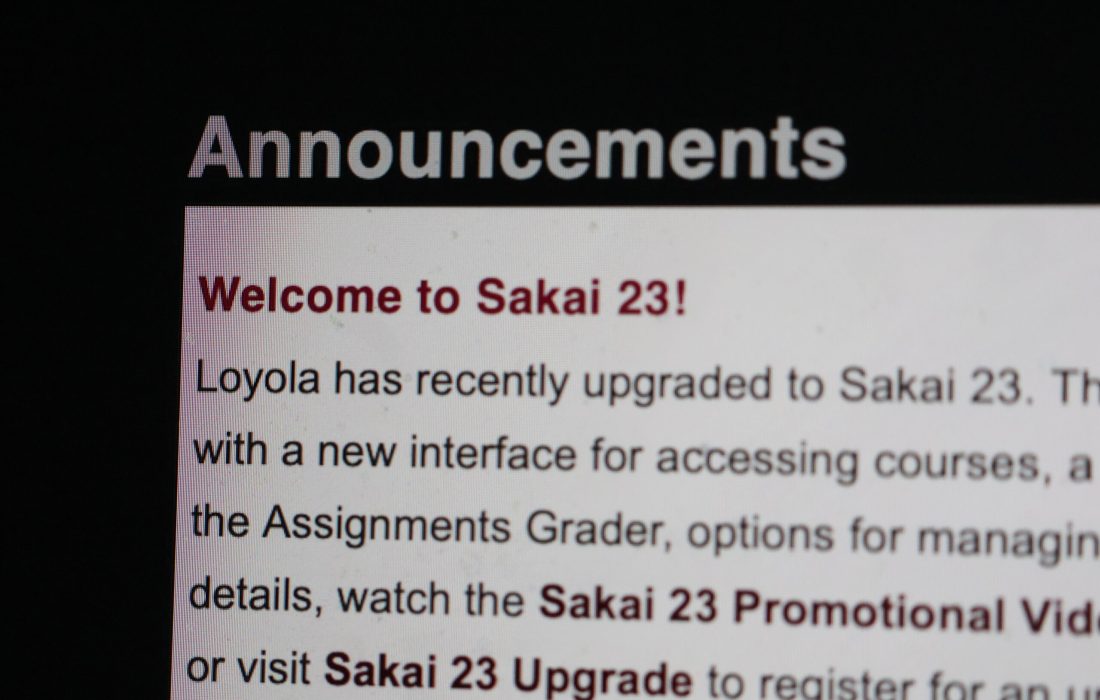 Sakai, of course, underwent a moderate transformation over winter break. Along with a new color, the class pages moved from their perch high above the general workspace to a left-hand sidebar. (Kayla Tanada | The Phoenix)