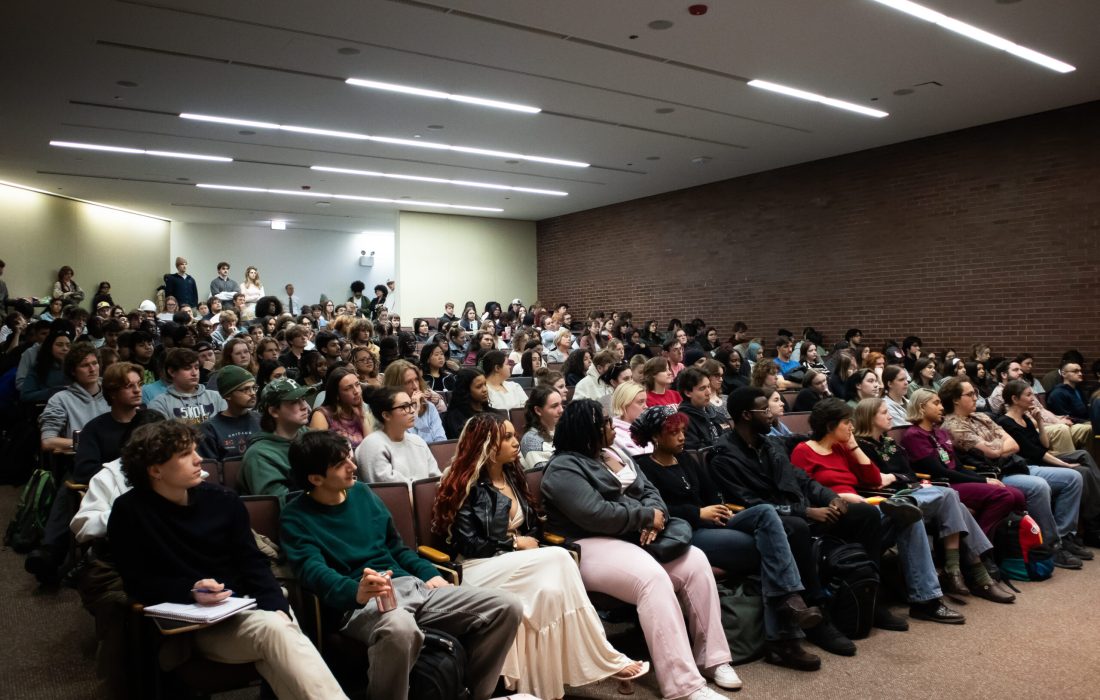 The debate was held in the Crown Center auditorium the afternoon of March 25. (Leila Celio | The Phoenix)
