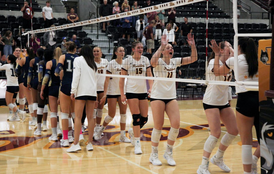 The Ramblers celebrate during a previous match. (Lilli Malone | The Phoenix)