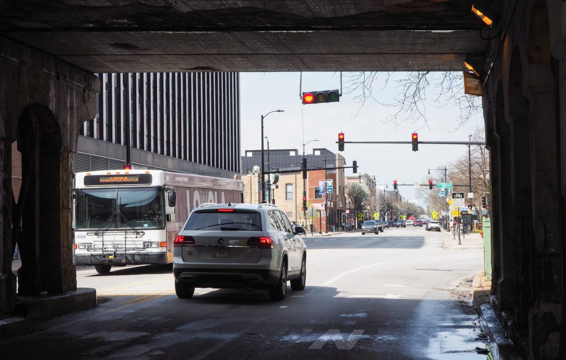 Pedestrians jaywalk, leaving them vulnerable to vehicle which can't see  far ahead. (Lilli Malone | The Phoenix)