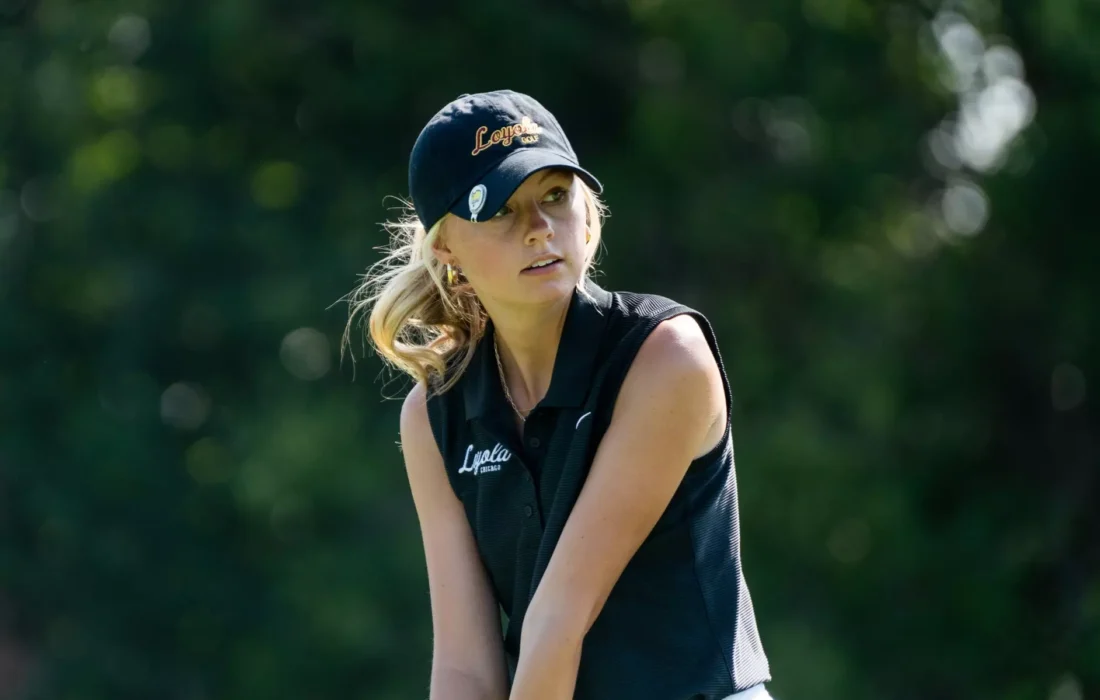 First-year Madison Haugen recorded a career low score in the first round of the invitational. (Courtesy of Loyola Athletics)