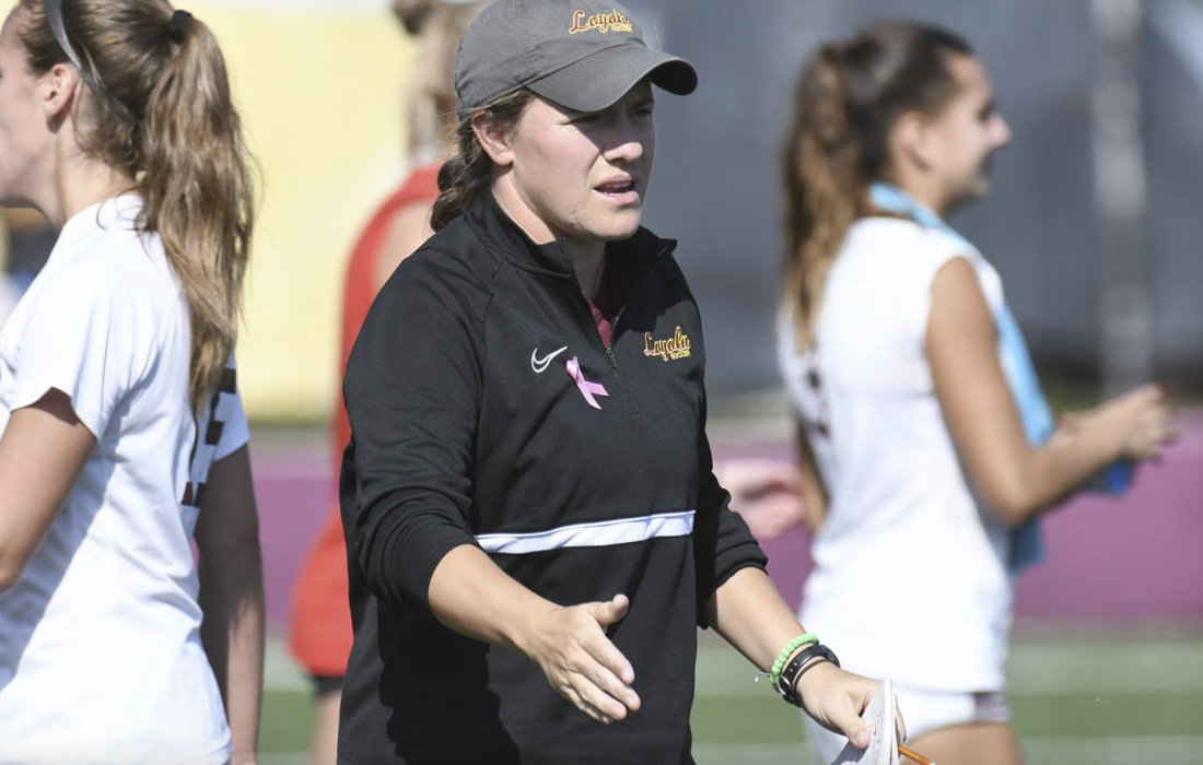 Interim head coach Angela Staveskie preaches family values to her team, which is something she holds close to her. (Courtesy of Loyola Athletics)