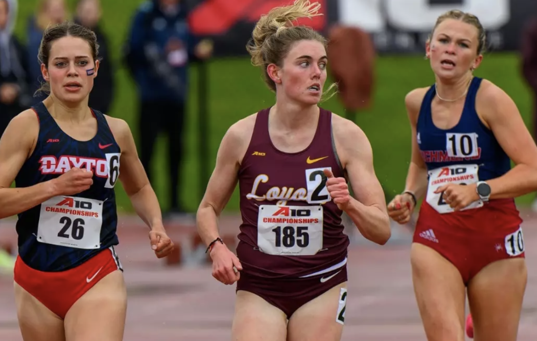 Watcke's time of 4:17.03  beat a 12-year-old record set by Loyola Hall of Famer Gina Valgoi. (Courtesy of Loyola Athletics)