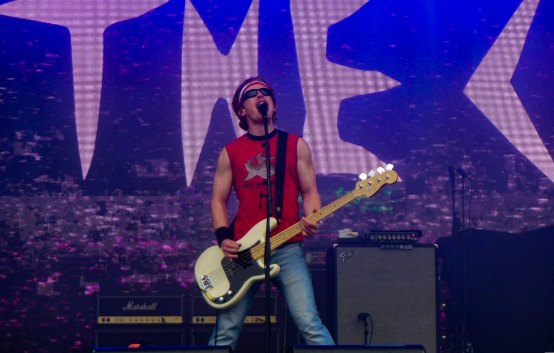 Earmon Sandwith, lead singer of The Chats, performed at the festival. (Skye Weaver | The Phoenix)
