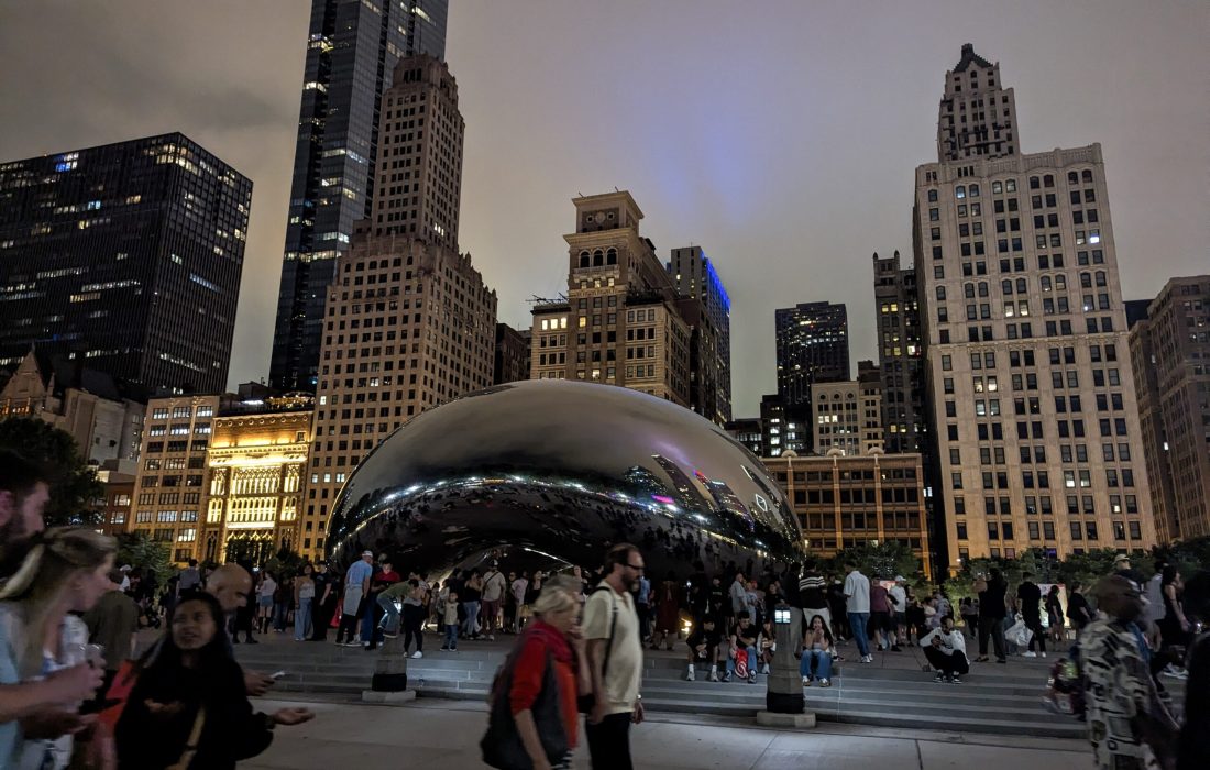 Cloud Gate, colloquially known as The Chicago Bean, is located in Millennium Park. (Sophia Reass | The Phoenix)