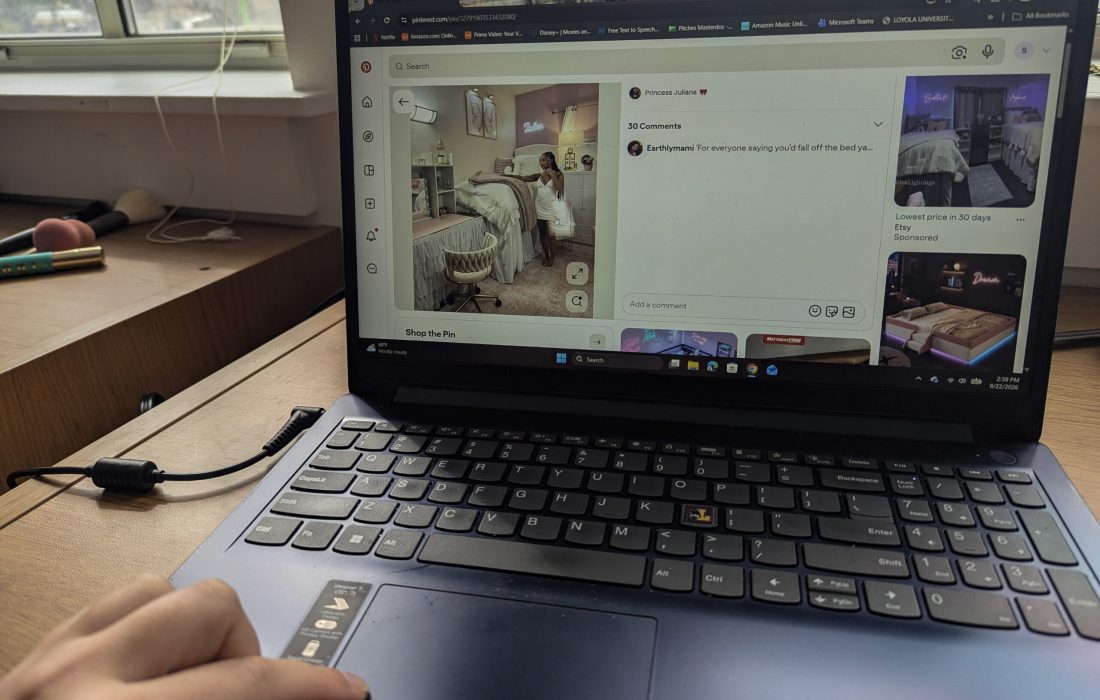Many students use Pintrest for dorm decoration inspiration. (Sophia Reass | The Phoenix)