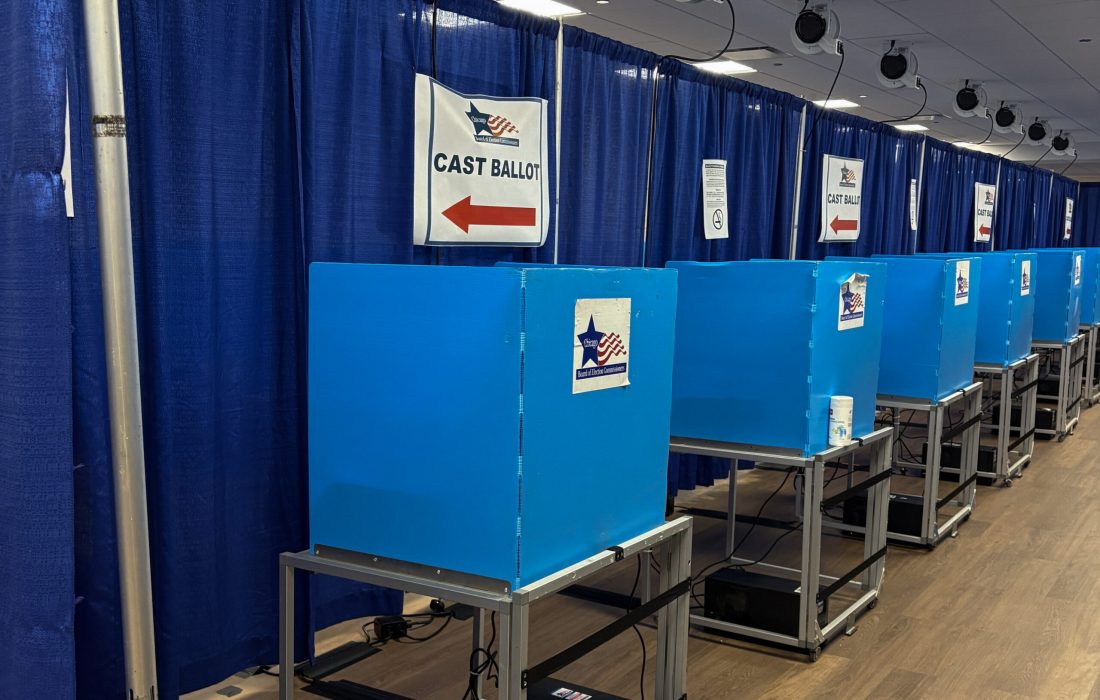 Early voting in Cook County began Oct. 1, with a press meeting given by Chairwoman Hernandez at the site’s opening. (Violet Cavanagh / The Phoenix)