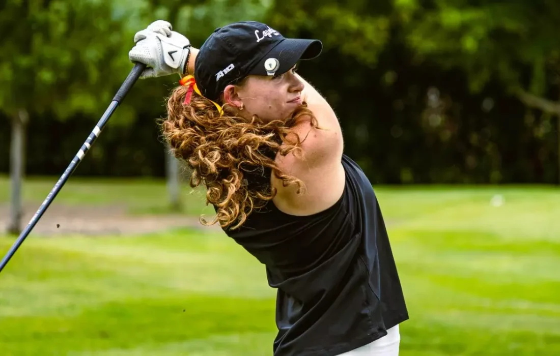 Second-year Robbin Zetrouer hits a drive. (Courtesy of Loyola Athletics)