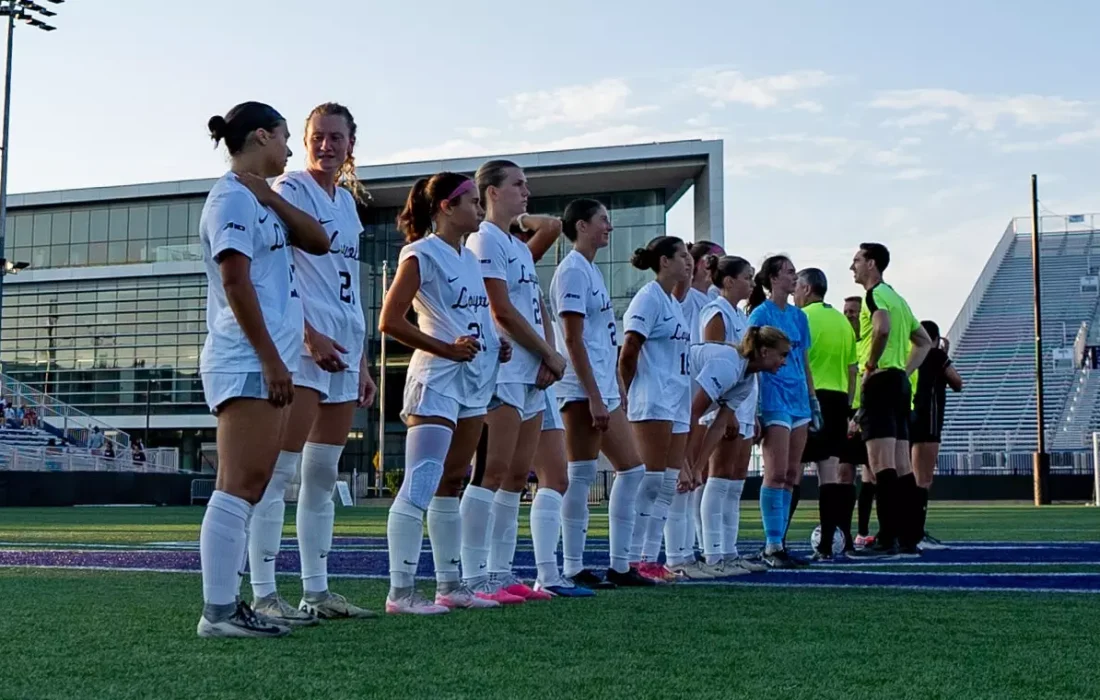 Women's soccer lines up at Northwestern.(Courtesy of Loyola Athletics)
