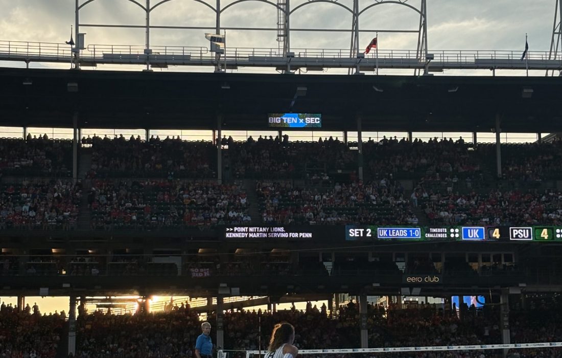 Penn State University women's volleyball serves up stellar play at Wrigley field. (Molly Hanley | The Phoenix)