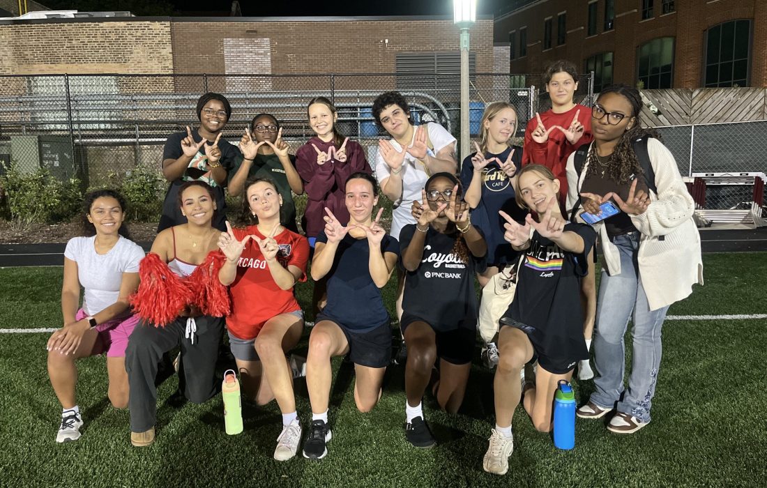 Writer Amara Bullard (second from top left) with members of her intramural soccer team. (Courtesy of Amara Bullard)
