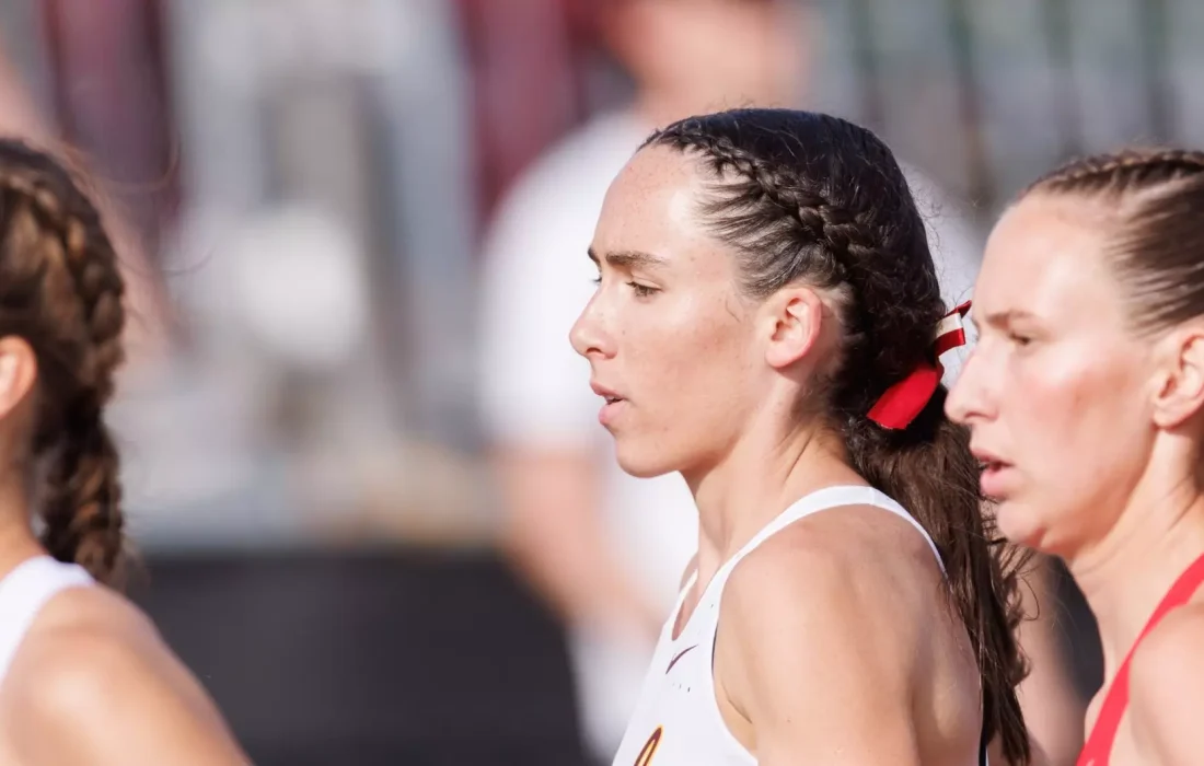 Treacy prepares before a race. (Courtesy of Loyola Athletics)