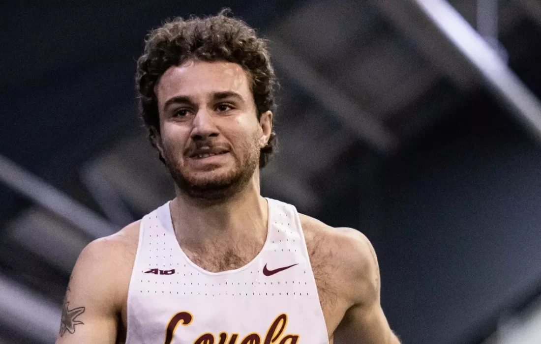 Miguel Abaitua during a race. (Courtesy of Kailey Zagst | Loyola Athletics)