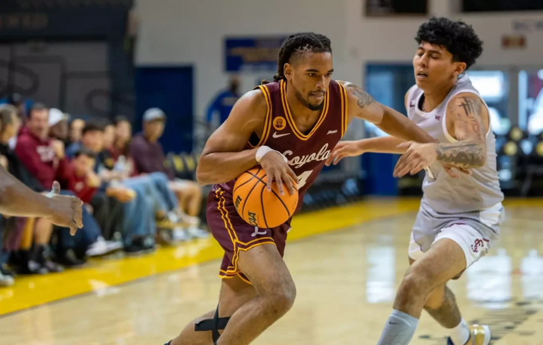 Dotson makes his way through Santa Clara's defense. (Courtesy of Loyola Athletics)