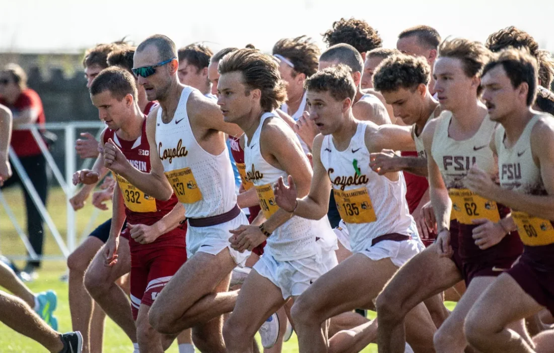 The men's cross country start the race in Columbia, Mo. (Courtesy of Loyola Athletics)